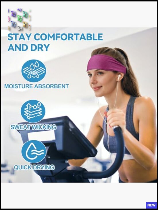 Cooling Headband Moisture Wicking Non-Slip Sweatband for Running Fitness Yoga main image 4